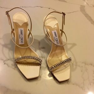 Jimmy Choo Meira embellished Leather Slingback Sandals